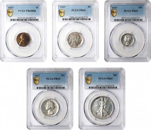  1937年套币一组 PCGS Proof 65 1937 Proof Set