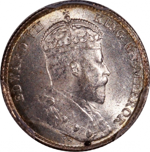 1903年香港爱德华七世五仙一组3枚，均评PCGS MS64，#46484327，#46484328，#46484340，应出自同一发行批次