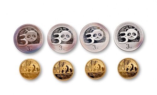  2012年熊猫金币发行30周年纪念金银币一组8枚 完未流通