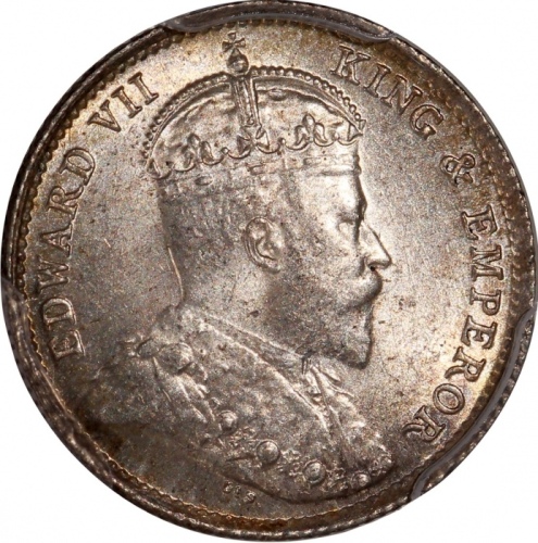  1903年香港爱德华七世五仙一组3枚，均评PCGS MS64，#46484346，#46484378，#46484387，应出自同一发行批次