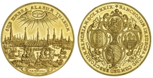  1689年德国汉堡城市景观金币 NGC MS 63 Germany, Hamburg, Freie Hansestadt