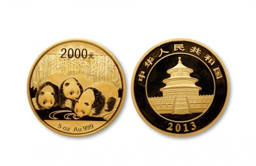  2013年熊猫纪念金币5盎司 完未流通