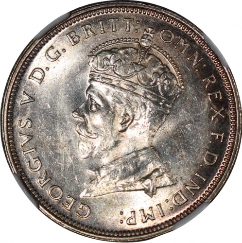  1927年澳洲佛罗林(2先令)银币，国会大厦开幕纪念，NGC MS63，#2789034-011 Australia, 1 florin = 2 shillings, 1927, Opening of