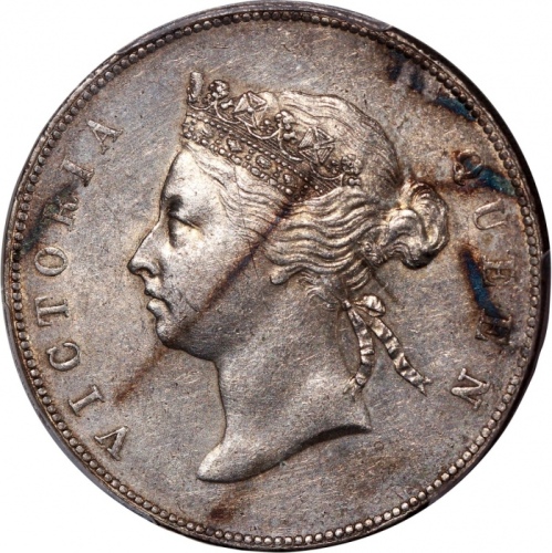  1893年香港维多利亚半圆，细圈版，PCGS AU Detail (有清洗)，#46484304