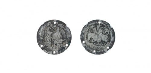  清代道教人物银牌饰 华夏 古 XF85