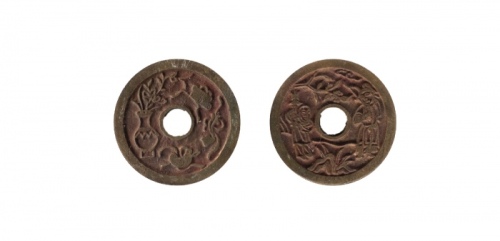  清代苏炉张仟送子花钱 美品