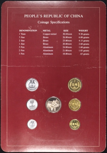  1982年中华人民共和国流通硬币精制套装 完未流通