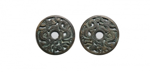  清代双龙镂空花钱 闻德 古钱 88