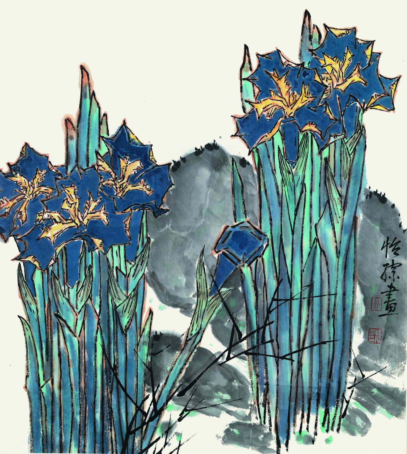 郭怡孮 花卉画