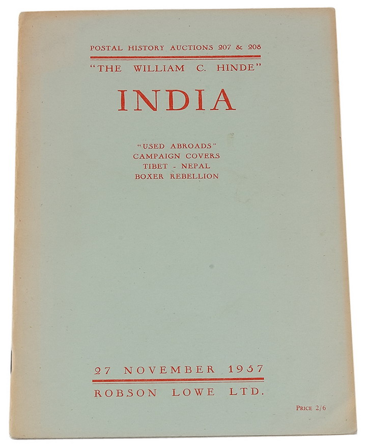 L 1957年11月Robson Lowe公司举办William C. Hinde专场拍卖目录