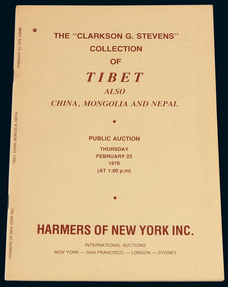 L 1978年2月美国Harmers公司举办Glarkson G.Stevens 西藏邮集专场拍卖目录一册