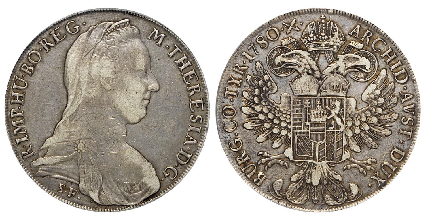 1780年奥匈帝国玛丽亚·特蕾西亚泰勒银币/PCGS VF30