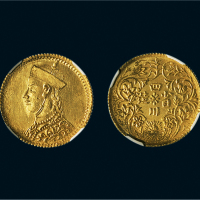 四川省造卢比金样四分之一 NGC MS 63