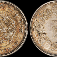 明治二十九年日本“龙银”一圆银币一枚，PCGS MS63金盾