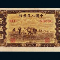 第一版人民币壹万圆双马耕地