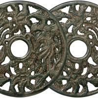 宋双凤镂空花钱一枚，直径53.1mm，GBCA 上55，美品