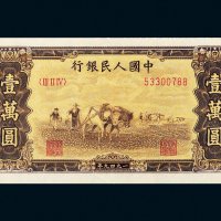 第一版人民币壹万圆双马耕地
