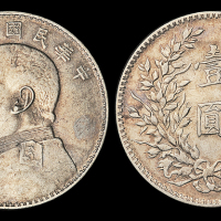 8年袁像壹圆银币华字异书