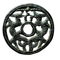 宋龙纹镂空花钱一组三枚