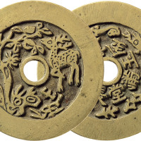 清“金玉满堂长命富贵”宽缘苏炉花钱一枚，直径55.9mm