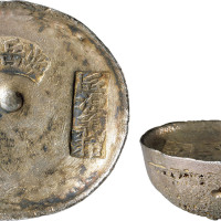 清代四川“光绪十六年 安岳县 匠源义和”三戳十两圆锭，重370.4g，包浆完整，字迹深峻，保存完好，十分难得，极美品