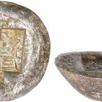 清代云南“长久 张运祥”一两吉语锭一枚，重27.8g，极美品
