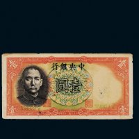 1936年中央银行军队归来证壹圆