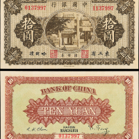 8年中国银行东三省哈尔滨拾圆