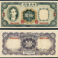 24年中央银行财政部四川拾圆一枚