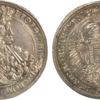 1698年德国手工打制老银币一枚，保存极佳，完全未使用品