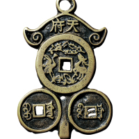 清“万福来朝”背“鹤鹿同春”花钱钱枝