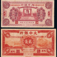10年大中银行天津贰角/21年壹角
