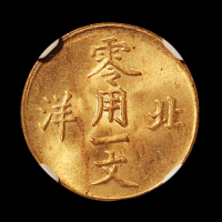 1904年光绪元宝北洋零用一文铜币一枚，PCGS MS65