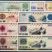 中国银行中银外汇券1套9枚
