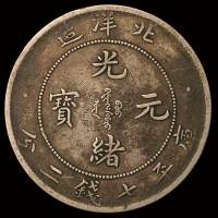 光绪二十五年、二十九年、三十四年北洋造光绪元宝库平七钱二分银币各一枚，极美品