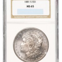 1881年美国摩根银币一枚