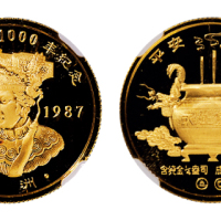 1987年妈祖成道1000年纪念金章一枚，精制，无面值，重量1/4盎司，成色99.9%，发行量2000枚，NGC PF69