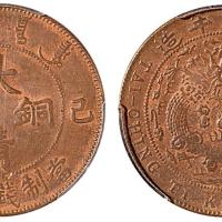 己酉大清铜币二十文MS63RB