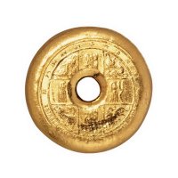 1940年代清同治六年创于澳门港一两圆形金锭一枚