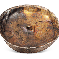 清代山西“同治年匠利太”川锭型十两圆锭一枚，重量：352.7克，五彩包浆，状态极佳