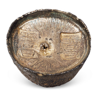 清代湖北“玉昌”双戳五两圆锭一枚，重量：176.6克，五彩原光，品相全美