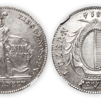 1814年瑞士年卢塞恩4法郎银币一枚，NGC XF Details