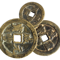 清代宝武局“咸丰元宝”当百、“咸丰重宝”当五十、当十各一枚，美品
