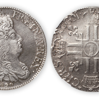 1690年法国路易十四银币一枚，NGC VF Details