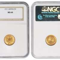 明治四十四年日本五圆金币一枚