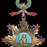 民国时期北洋政府六等“文虎勋章”一枚，背“老天利制”，保存完好