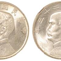 23年孙像背帆船壹圆4枚UNCDetai