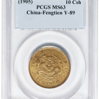1905年乙巳奉天省造光绪元宝十文铜币一枚