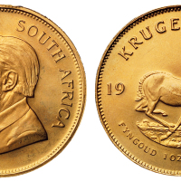 1981年南非一盎司金币一枚，重量：34.06克，完全未使用品