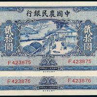 中国农民银行大业版贰拾圆2枚